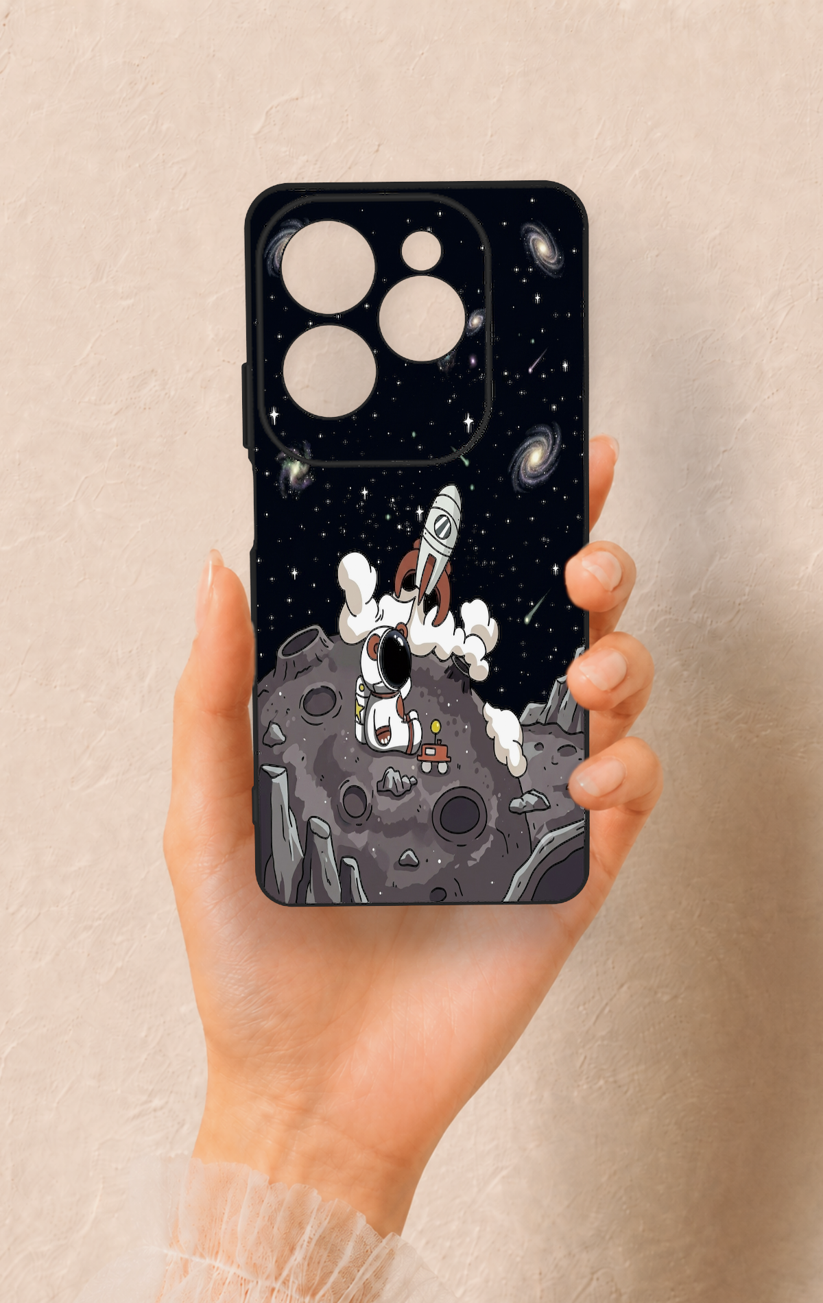 İnfinix Hot 40 Pro Uyumlu Uzay Astronot Desenli Silikon Kılıf