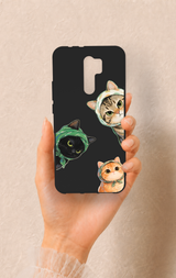 Redmi 9 Uyumlu Kedi Ekibi Desenli Silikon Kılıf