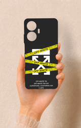 Realme C55 Uyumlu Off White Desenli Silikon Kılıf