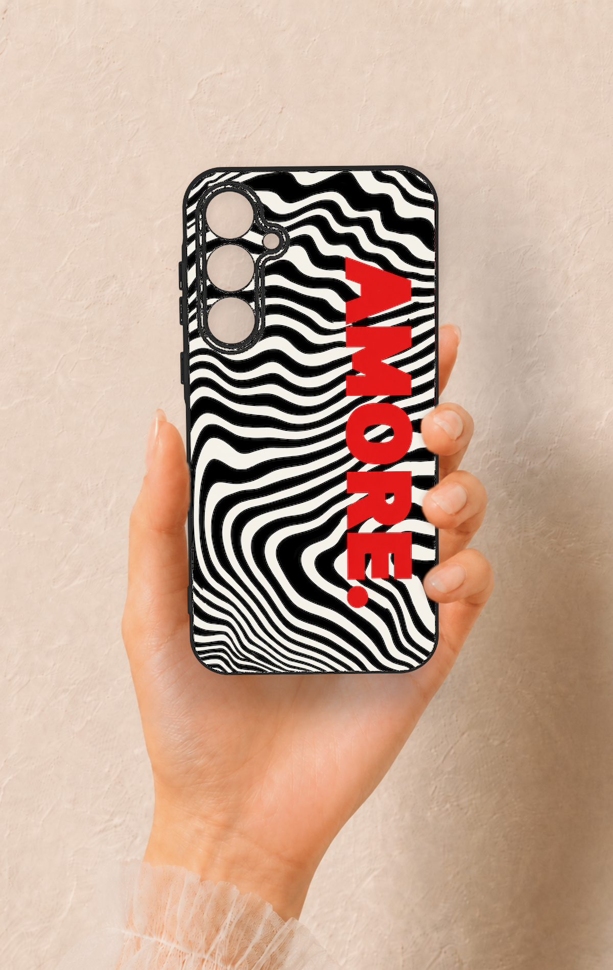 Samsung A35 Uyumlu Zebra Amore Desenli Silikon Kılıf