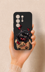 Tecno Camon 50 4G Uyumlu Hello Cat Desenli Silikon Kılıf