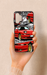 Samsung A32 Uyumlu Kırmızı Supra Desenli Silikon Kılıf