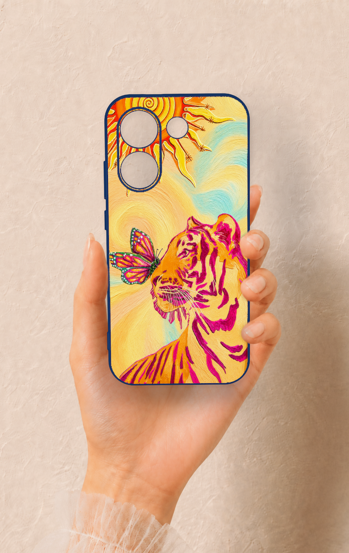 Poco X8 Pro Uyumlu Güneşin Kaplanı Desenli Silikon Kılıf