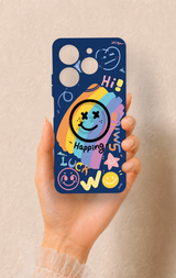 Tecno Spark 10 Pro Uyumlu Happing Smile Desenli Silikon Kılıf
