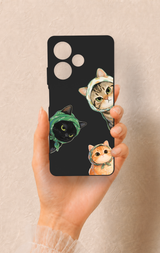 İnfinix Hot 30 Uyumlu Kedi Ekibi Desenli Silikon Kılıf