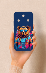 Honor Magic 8 Lite Uyumlu Gözlüklü Ayı Desenli Silikon Kılıf