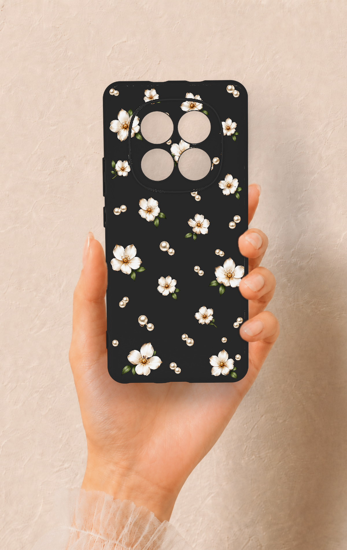 REDMİ NOTE 15 4G Uyumlu İnci Papatya Desenli Silikon Kılıf