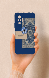 Redmi Note 10 Pro Uyumlu Mavi Etnik Halı Desenli Silikon Kılıf