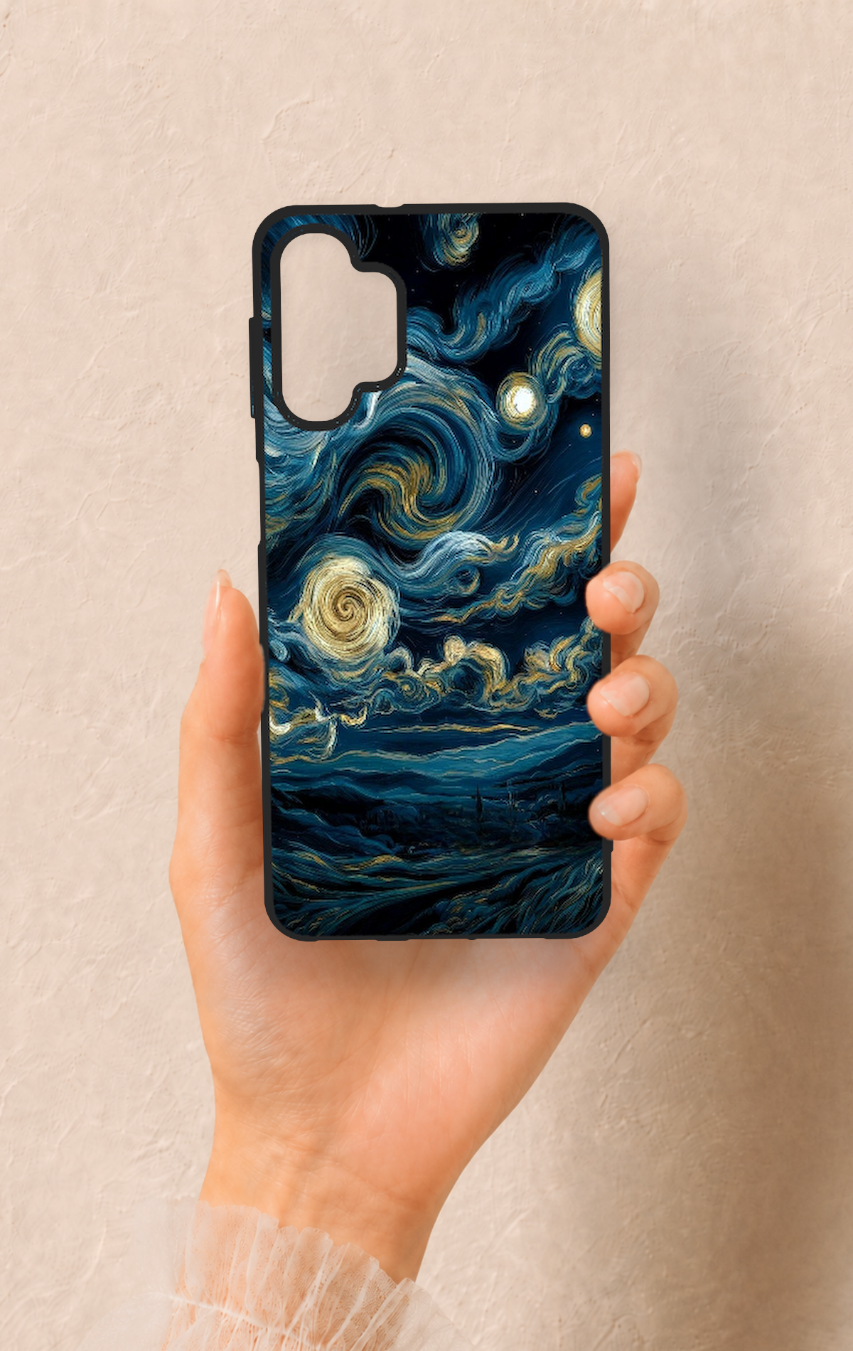 Samsung A32 Uyumlu Yıldızlı Gece Desenli Silikon Kılıf