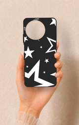 Realme 11 Uyumlu Siyah Mega Star Desenli Silikon Kılıf