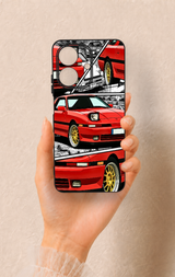 Realme Note 60 Uyumlu Kırmızı Supra Desenli Silikon Kılıf