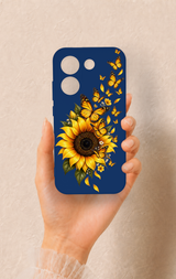 Poco X8 Pro Uyumlu Ayçiçeği Desenli Silikon Kılıf