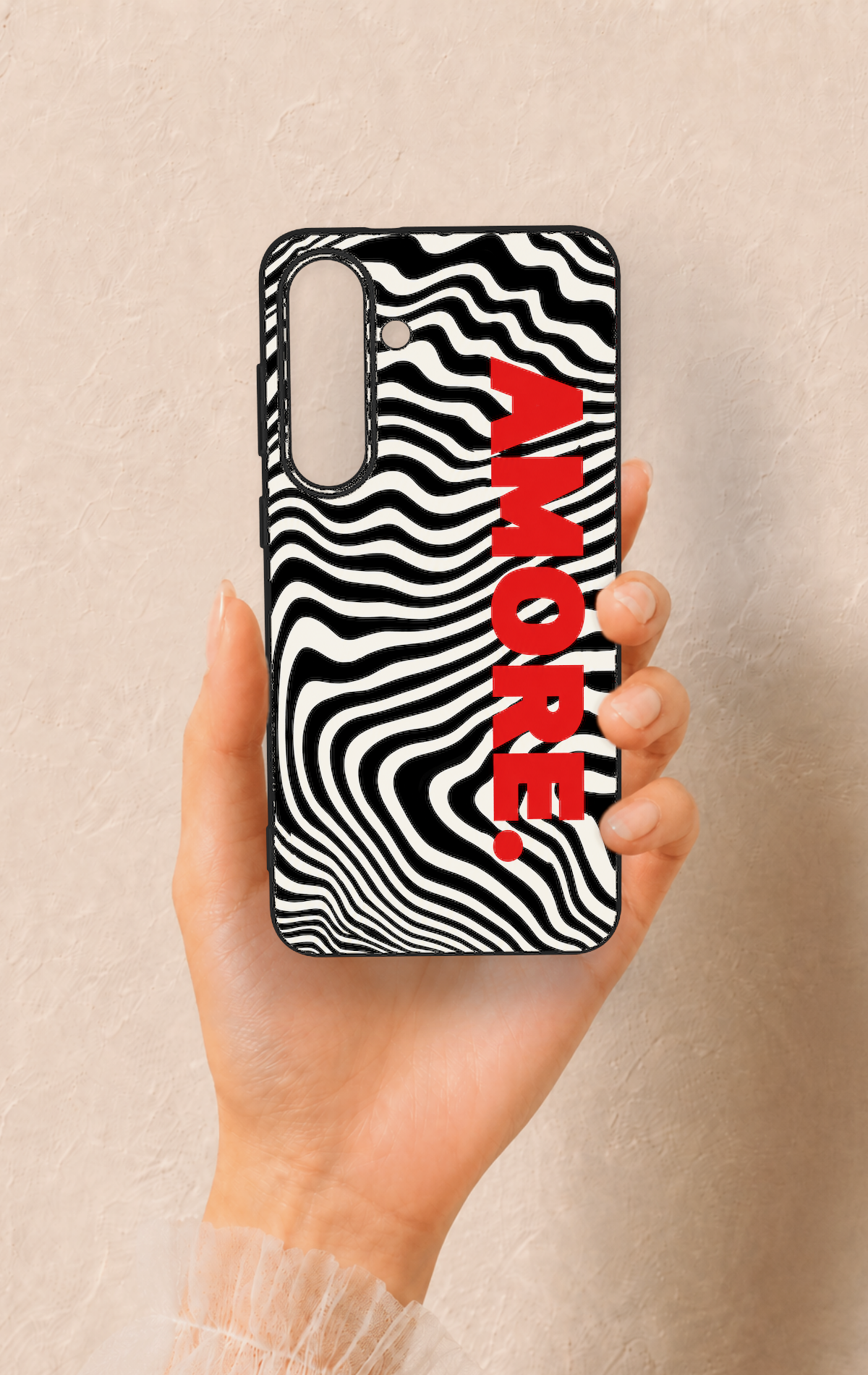 Samsung S25Fe Uyumlu Zebra Amore Desenli Silikon Kılıf