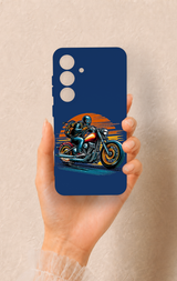 Samsung S25 Uyumlu Moto Rider Desenli Silikon Kılıf