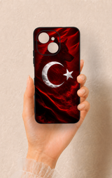 Tecno Spark 40C Uyumlu Kurt Türk Bayrağı Desenli Silikon Kılıf