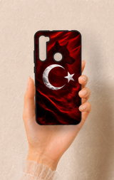 Redmi Note 8 Uyumlu Kurt Türk Bayrağı Desenli Silikon Kılıf