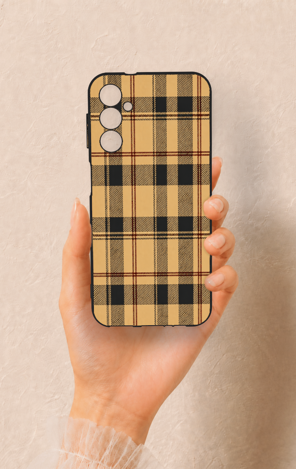 Samsung A14 Uyumlu Burberry Ekose Desenli Silikon Kılıf