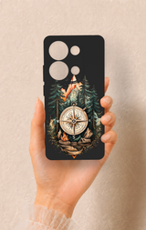Redmi Note 13 Pro 4G Uyumlu Pusula Orman Desenli Silikon Kılıf