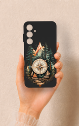 Samsung A55 Uyumlu Pusula Orman Desenli Silikon Kılıf