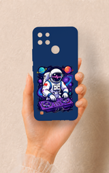 Realme C21Y Uyumlu Astronot DJ Desenli Silikon Kılıf