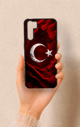 Oppo A91 Uyumlu Kurt Türk Bayrağı Desenli Silikon Kılıf