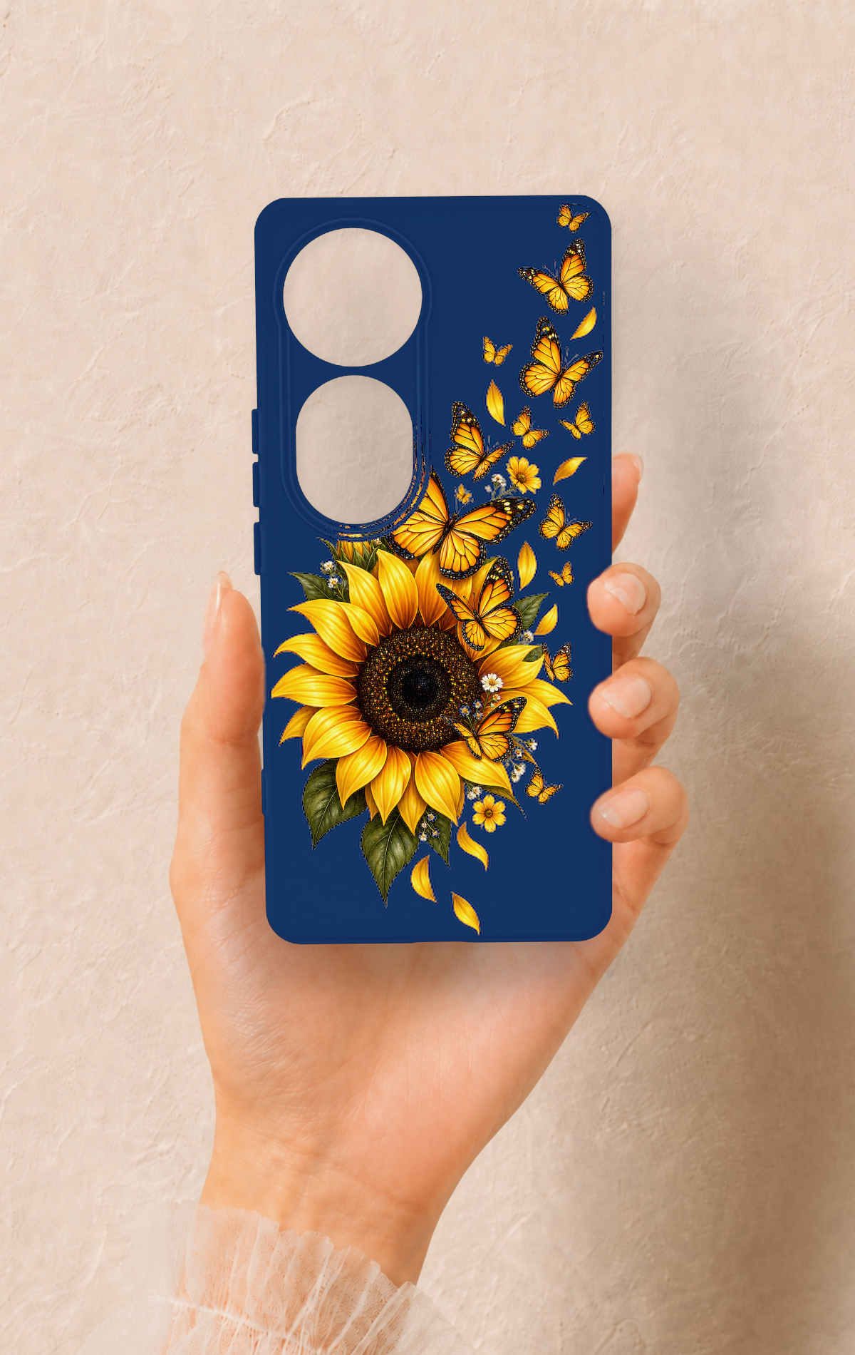 Vivo V40 Uyumlu Ayçiçeği Desenli Silikon Kılıf