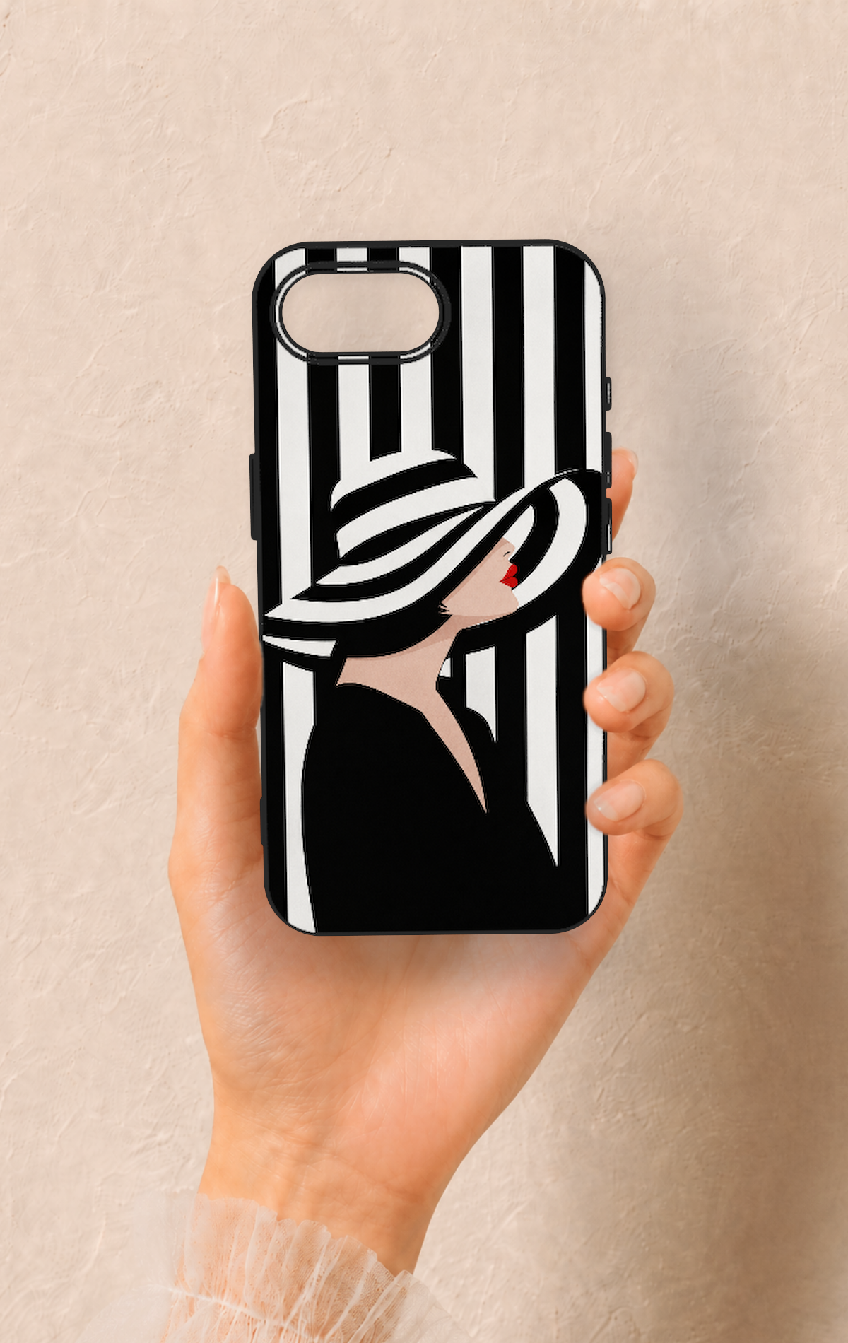 iPhone 16E Uyumlu Madam Marica Desenli Silikon Kılıf