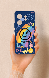 İnfinix Zero 30 Uyumlu Happing Smile Desenli Silikon Kılıf