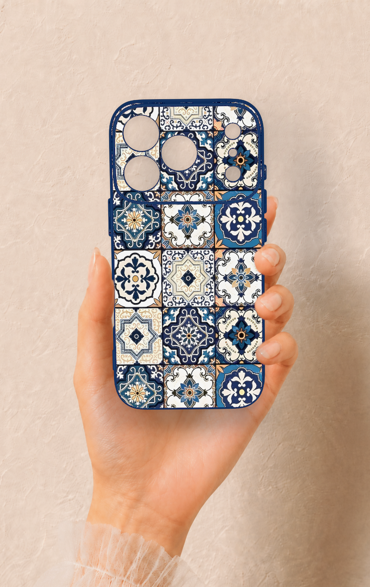 iPhone 17 Pro Uyumlu Mozaik Çini Desenli Silikon Kılıf