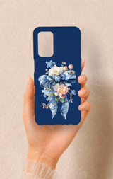 Oppo A55 Uyumlu Mavi Kurdeleli Çiçek Desenli Silikon Kılıf
