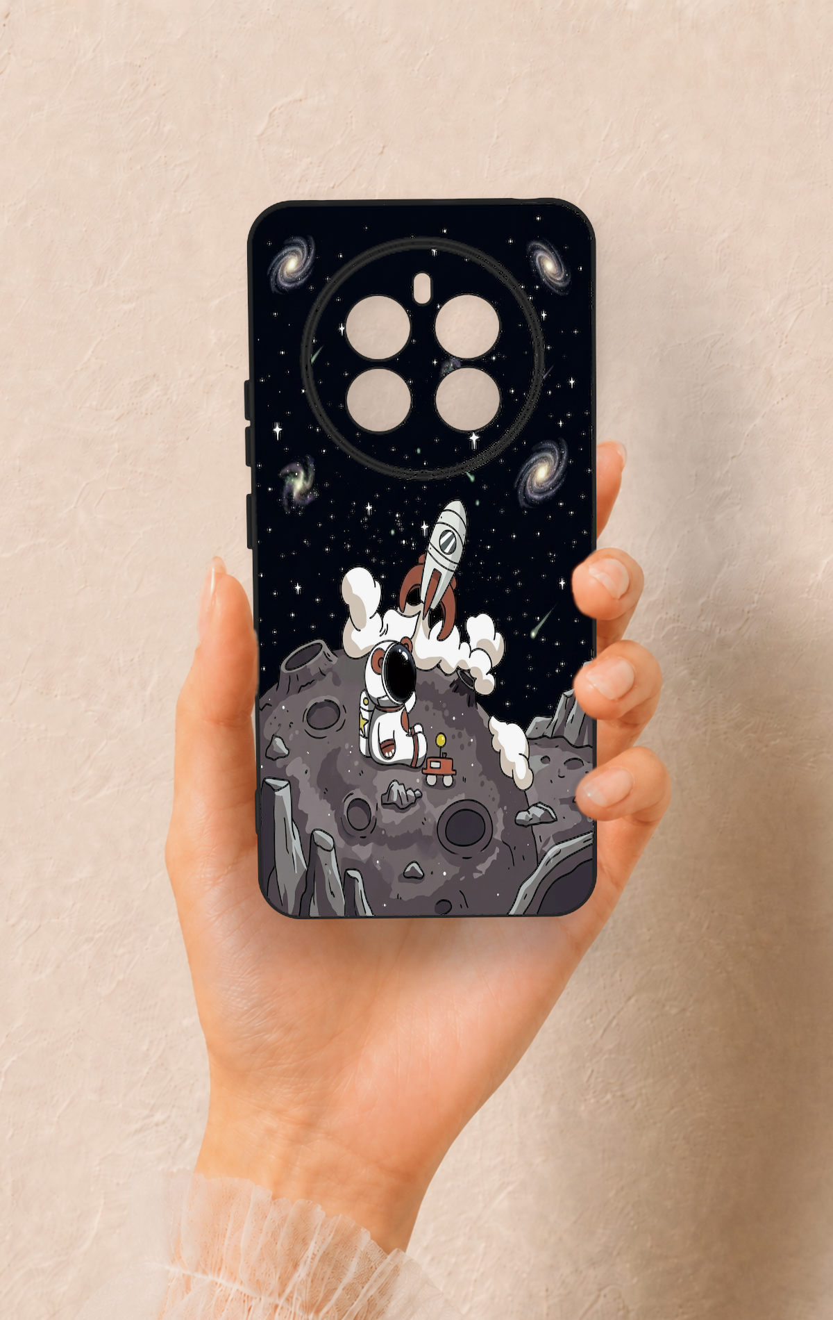 Realme 12 4G Uyumlu Uzay Astronot Desenli Silikon Kılıf