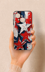 Tecno Spark Go1 Uyumlu Star Flag Desenli Silikon Kılıf