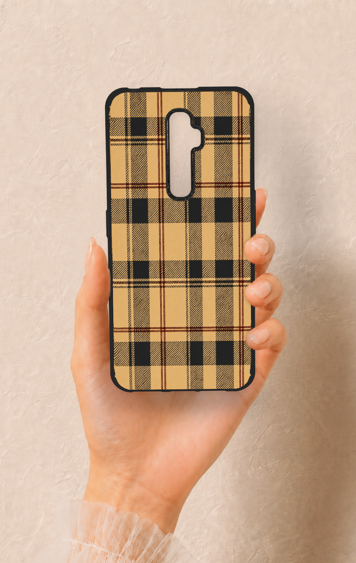 Oppo Reno 2Z Uyumlu Burberry Ekose Desenli Silikon Kılıf