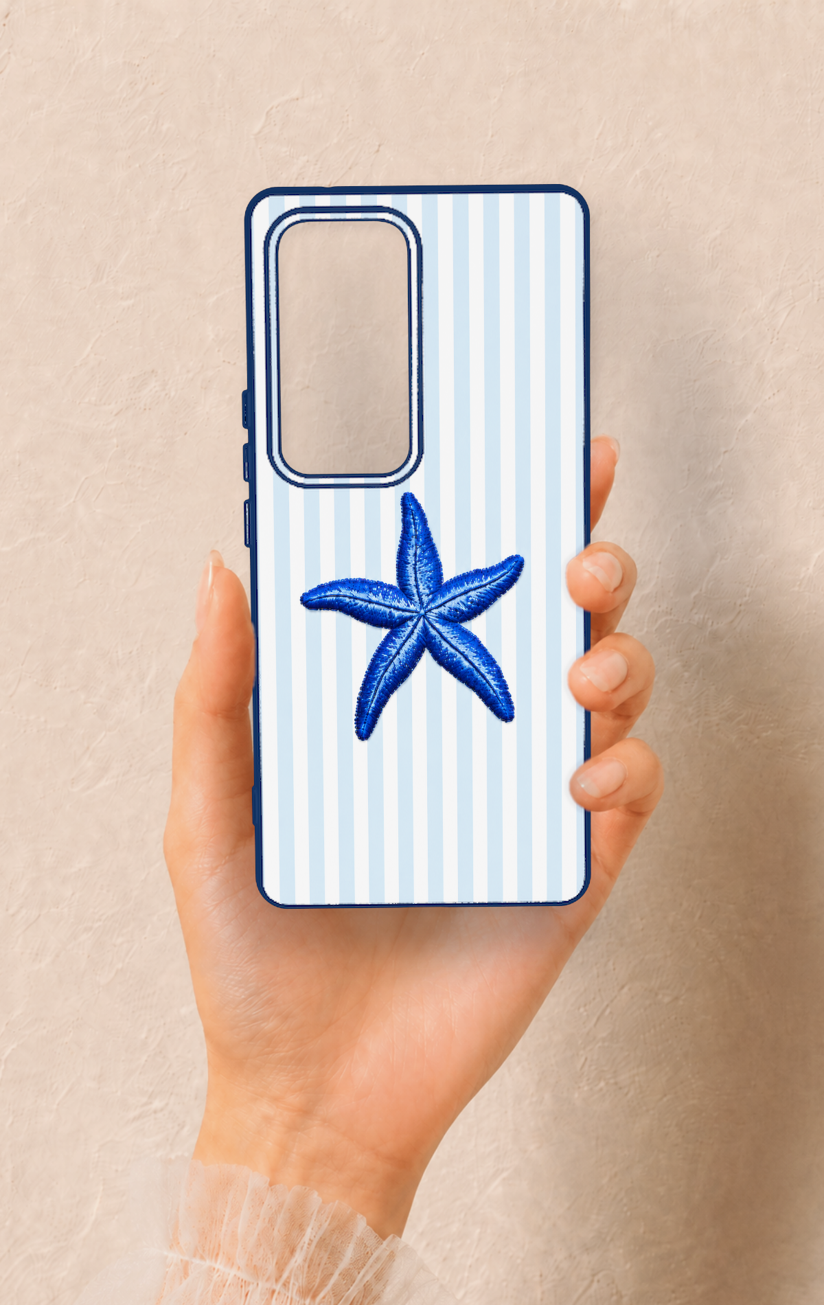 Vivo V30 Uyumlu Mavi Deniz Yıldızı Desenli Silikon Kılıf