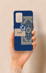Oppo-A74 Uyumlu Mavi Etnik Halı Desenli Silikon Kılıf