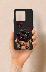 Reeder S71 Uyumlu Hello Cat Desenli Silikon Kılıf