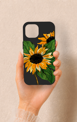 iPhone 15 Uyumlu Ay Çiçeği Desenli Silikon Kılıf