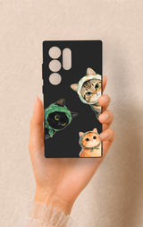 Samsung S24 Ultra Uyumlu Kedi Ekibi Desenli Silikon Kılıf