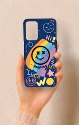 Oppo A16 Uyumlu Happing Smile Desenli Silikon Kılıf