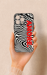 iPhone 13 Pro Max Uyumlu Zebra Amore Desenli Silikon Kılıf