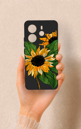 Redmi Note 14 4G Uyumlu Ay Çiçeği Desenli Silikon Kılıf