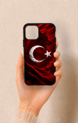 iPhone 11 Pro Uyumlu Kurt Türk Bayrağı Desenli Silikon Kılıf