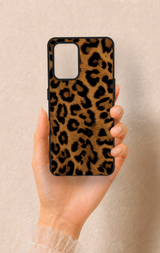 Oppo-A74 Uyumlu Koyu Leopar Deri Desenli Silikon Kılıf