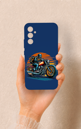 Samsung A34 Uyumlu Moto Rider Desenli Silikon Kılıf