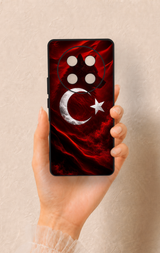 Honor Magic 7 Lite 5G Uyumlu Kurt Türk Bayrağı Desenli Silikon Kılıf