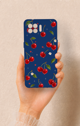 Oppo Reno 4 Lite Uyumlu Kiraz Papatya Desenli Silikon Kılıf