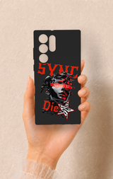Samsung S22 Ultra Uyumlu Sync Die Desenli Silikon Kılıf