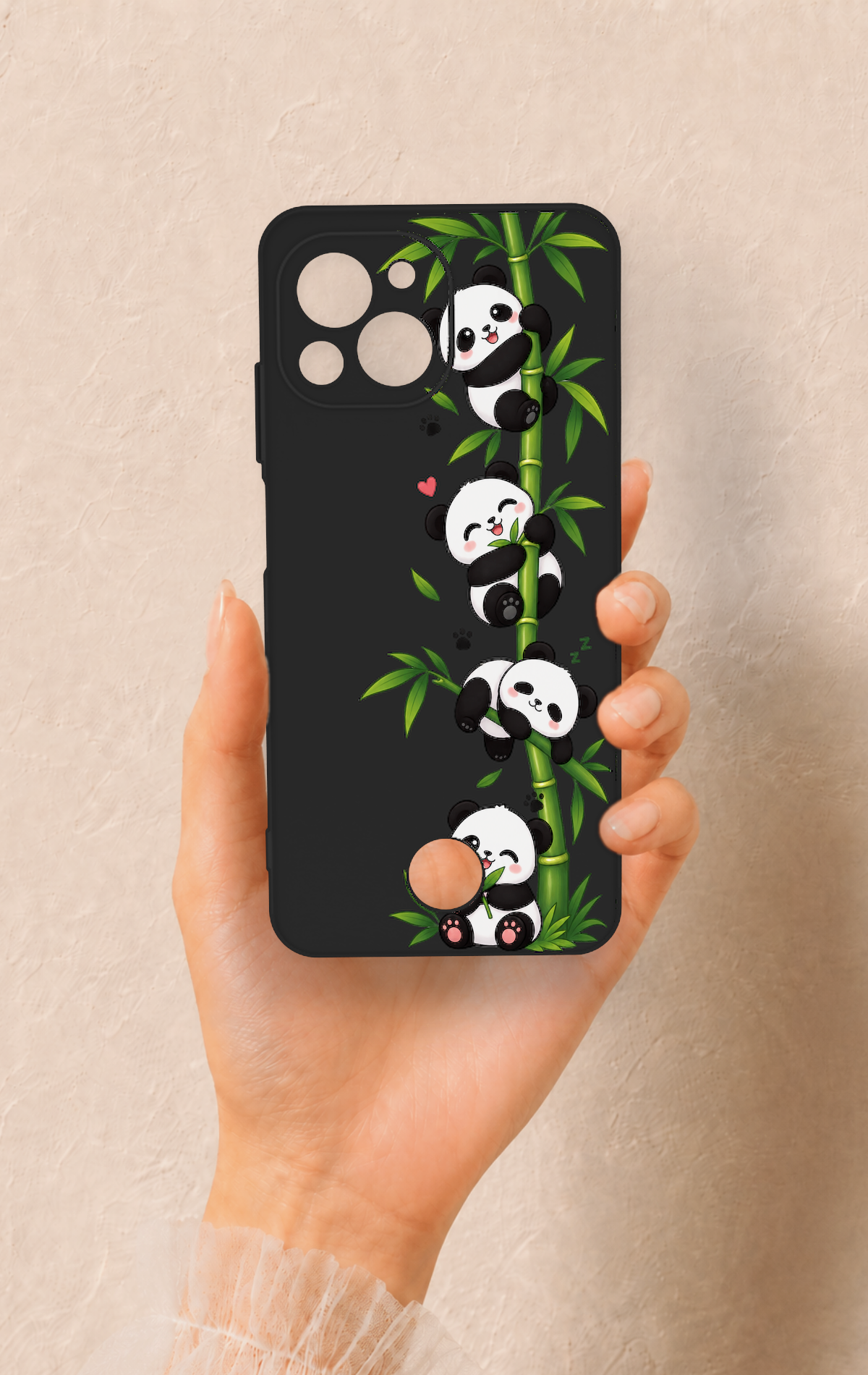 Reeder S23 Pro Max Uyumlu Sevimli Panda Bambu Desenli Silikon Kılıf
