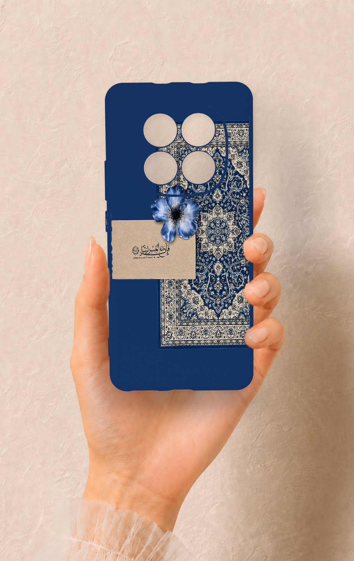 REDMİ NOTE 15 4G Uyumlu Mavi Etnik Halı Desenli Silikon Kılıf