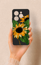 İnfinix Hot 40 Pro Uyumlu Ay Çiçeği Desenli Silikon Kılıf
